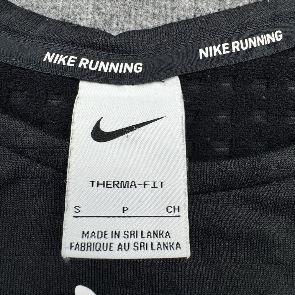Nike Running Shirt Mens Small Black Therma Fit Waffle Pullover Chicago Marathon - Picture 11 of 16